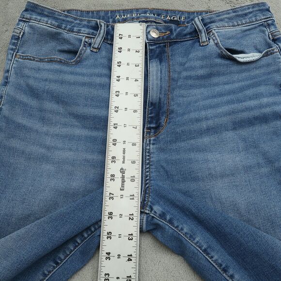 American Eagle Jeans Women's Size 14R Blue Super High-Rise Jegging 29" Inseam - Picture 8 of 16
